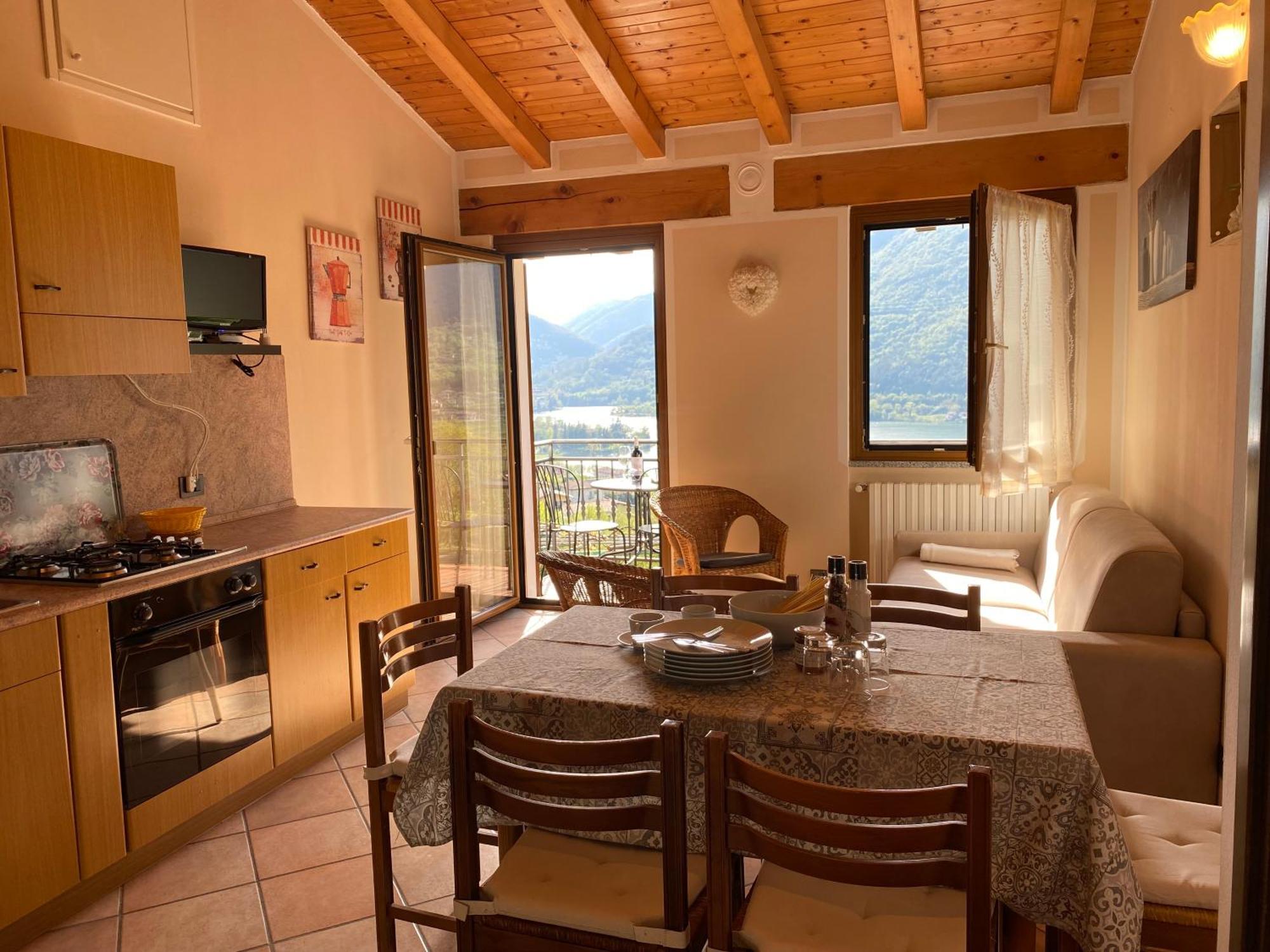 Casa Carla, Bis 4 Personen, Garten, Balkon Mit Blick Auf Den See Und Die Berge Crone Eksteriør billede